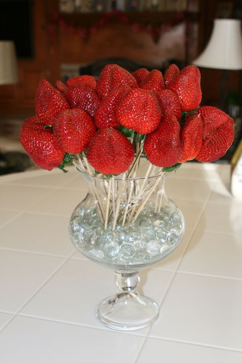 The Bachelor Finale Party - Easy strawberry rose bouquet!  Don't forget to put chocolate dipping sauce out beside it! #BachelorFinale #StrawberryBouquet Bachelor Finale Party Food, The Bachelor Watch Party Ideas, The Final Rose Bachelorette Party, The Bachelor Themed Party, Strawberry Rose Bouquet, Bachelor Bracket, Strawberry Centerpiece, Bachelor Party Food, Bachelor Party Themes