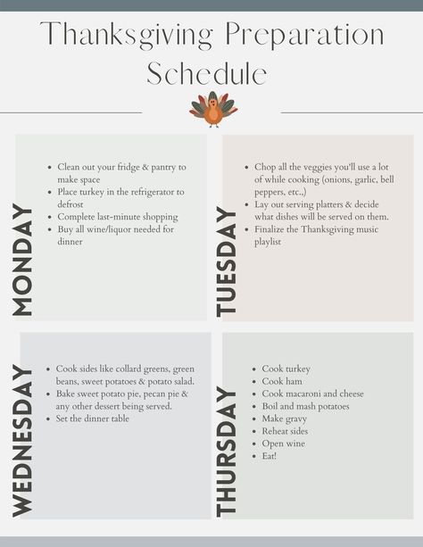 Get Dinner On The Table On Time With This Thanksgiving Prep Schedule | Life with Ryan Thanksgiving Oven Schedule, Thanksgiving Schedule Cooking, Thanksgiving Prep Timeline, Thanksgiving Schedule, Thanksgiving Cooking Schedule, Holiday Meal Prep, Thanksgiving Music, Sweet Potato Pie Southern, Cooking Thanksgiving Dinner