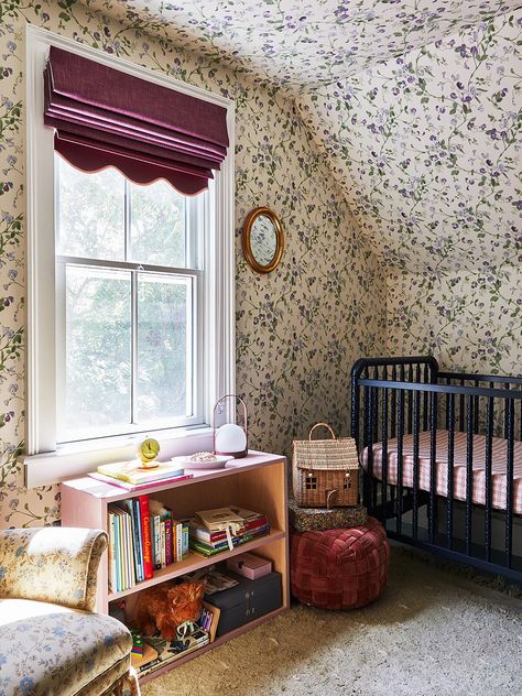 Erin Napier Nursery, Colour Room, Country Bedrooms, Dreamy Interiors, Bedroom Children, Neutral Bedrooms, Cole And Son Wallpaper, Children's Bedrooms, Kids Bedrooms