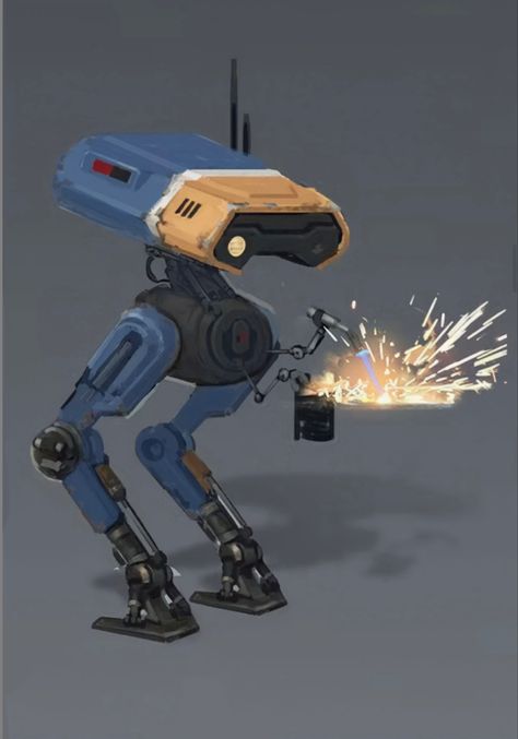 Small Droid Concept Art, Star Wars Robot Concept Art, Star Wars Droid Oc, Droid Concept Art, Star Wars Droids Concept Art, Cyberpunk Dnd, Star Wars Bounty Hunter, Star Wars Helmet, Fallen Order