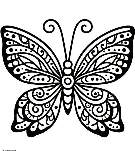 24 Butterfly Coloring Pages (Free Unique Printables) Zentangle Butterfly, Adult Coloring Pages Free Printable, Butterfly Coloring Pages, Butterfly Coloring, Stencil Decor, Butterfly Mandala, Butterfly Printable, Coloring Pages Free Printable, Free Adult Coloring Pages