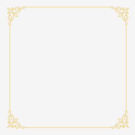 Square Border Png, Square Clipart, Frame Overlay, Border Illustration, Opt Art, Square Border, Border Decoration, Corner Borders, Yellow Border