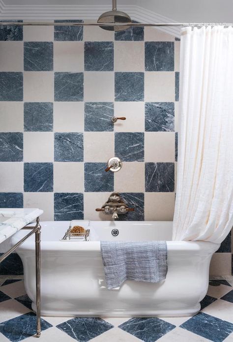 Marble, stone, timber or tiles, these breathtaking bathrooms are sure to inspire! We chat to the interior designers behind these eight luxury bathroom designs about their inspiration and design details. Tumbled Marble Tile, Living Vintage, Bathroom Design Luxury, Elegant Bathroom, House Bathroom, Beautiful Bathrooms, House Inspo, Bathroom Renovations, Design House