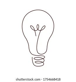 Lightbulb Line Drawing, One Line Light Bulb Tattoo, Lightbulb Line Art, Easy Continuous Line Drawing, One Line Wire Art, Single Line Drawing Simple, One Art Line, One Line Doodles, Easy One Line Drawing