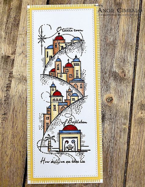 Cimbacreativefun: O Little Town of Bethlehem with Creative Expressions Woodward Christmas Cards, Woodware Peaceful Night Stamp, Creative Expressions Cards, Woodware Stamps Cards, O Little Town Of Bethlehem, Woodware Stamps, Little Town Of Bethlehem, Homemade Holiday Cards, Scott Adams