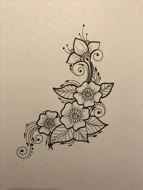 Drawing Flowers Ideas, Rosen Tattoo Frau, Ideas For Flowers, Diy Collage, Design Doodles, Henna Drawings, Drawing Doodles, Zen Tangles, Tattoo Prices