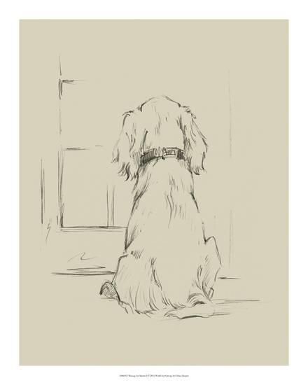 Waiting for Master I Giclee Print by Ethan Harper at AllPosters.com Caricatures, Cocker Spaniel, Artist Canvas, Dog Art, 그림 그리기, Animal Drawings, Drawing Sketches, Find Art, Art Sketches