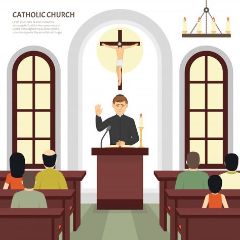 Catholic church priest Free Vector | Free Vector #Freepik #freevector #banner #flyer #poster #cover Prayer For Studying, When Is Fathers Day, Prayer For Church, Christian Cartoons, Church Sermon, Book Reference, Children Book Illustration, Ayat Alkitab, House Of Dragons