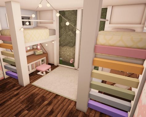 Bunk Bed Bedroom Ideas, Bloxburg Bedroom, Bloxburg House Ideas Exterior, Blocksburg Room Ideas￼, House Ideas Exterior, Two Story House Design, Bloxburg Builds, House Decorating Ideas Apartments, Small House Layout