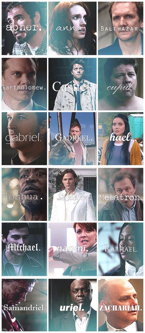 Angels of SPN Gadreel Supernatural Angel, Nick Supernatural, Samandriel Supernatural, Supernatural Archangels, Angels Supernatural, Spn Angels, Lucifer Supernatural, Supernatural Lucifer, Supernatural Characters