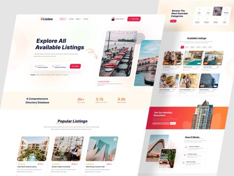 Listee - Business Directory Listing Website v2 by RH on Dribbble Lawyer Website, Ux Kits, List Website, Website Maintenance, User Experience Design, Ui Inspiration, Website Design Inspiration, Ux Ui, Arts And Crafts Projects