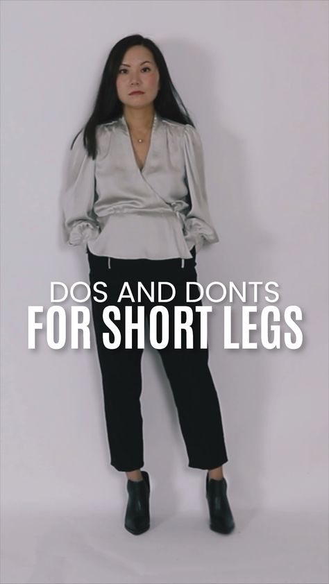 Styling tips for women with short legs! Corporate Attire Short Women, Short Legged Outfits, Outfits For Short Legs Women, Long Torso Short Legs Outfits For Women, Outfits For Short People, Short Petite Fashion, Short People Outfits, Long Torso Short Legs Outfits, Short Legs Outfit