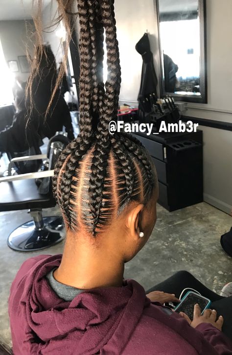 Braid Up Bun, Large Braided Bun, Updo Braided Ponytail, Braided Ponytail Updo, Medium Feed In Braids Ponytail, Updo Hairstyles Braids, Feed In Braided Ponytail, Braids In A Bun Black Women, Braided Up Ponytail Hairstyles