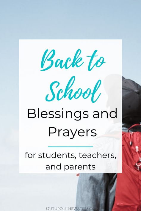 These back to school blessings and prayers are perfect to pray over students, teachers, and parents. Include some backpack blessing tags to attach to your child's school bag and remind them of God's word throughout the school year. Prayer For New School Year Teacher, School Blessings First Day Of, Welcome Back To Ccd, Back To School Blessing Quotes, Pray For Back To School, First Day Of School Prayer For Teens, Prayer For The First Day Of School, Back To School Blessing For Kids, Back To School Prayer Quotes