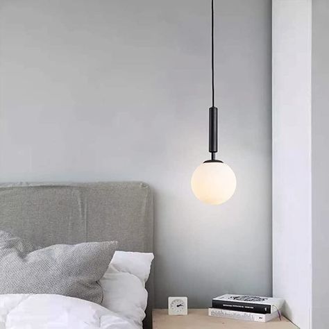 Hanging Bedside Lights, Lights For Restaurant, Pendant Lamp Bedroom, Hanging Sconces, Pendant Lamps Bedroom, Nordic Pendant Light, Island Light Fixtures, Ceiling Lamp White, Pendant Lighting Bedroom