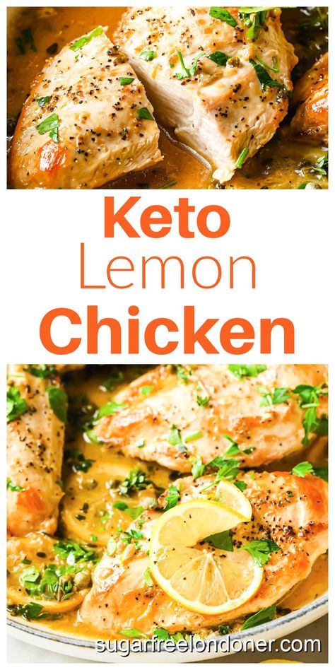 Keto Lemon Chicken, Low Carb Chicken Breast Recipes, Lemon Butter Chicken Recipe, Lemon Chicken Breast Recipes, Lemon Sauce For Chicken, Healthy Lemon Chicken, Chicken Cutlet Recipes, Low Fat Chicken, Lemon Butter Chicken