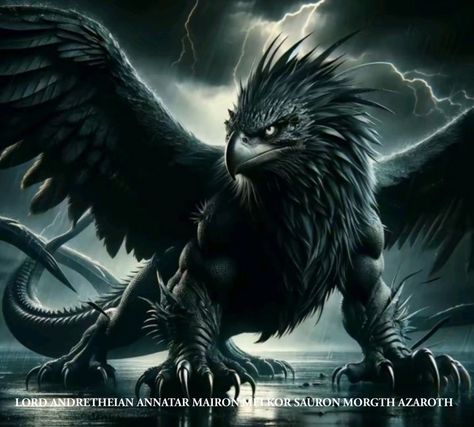 Griffin Art Mythical, Black Griffin, Mythical Creatures Fantasy, Monster Legends, Beast Creature, Fantasy Beasts, Mythical Beast, Alien Creatures, Alien Worlds