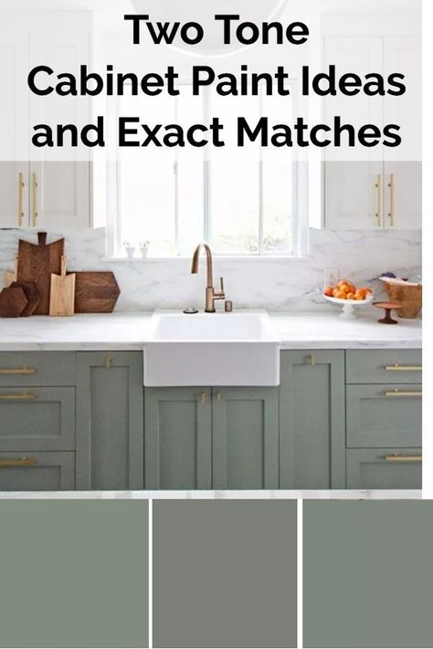 Two Color Kitchen Cabinets Ideas, Two Color Kitchen, Dual Color Kitchen Cabinets, Two Color Kitchen Cabinets, Kitchen Cabinet Paint, Modern White Kitchen Cabinets, Kitchen Cabinets Grey And White, Kitchen Colour Combination, Two Tone Kitchen Cabinets