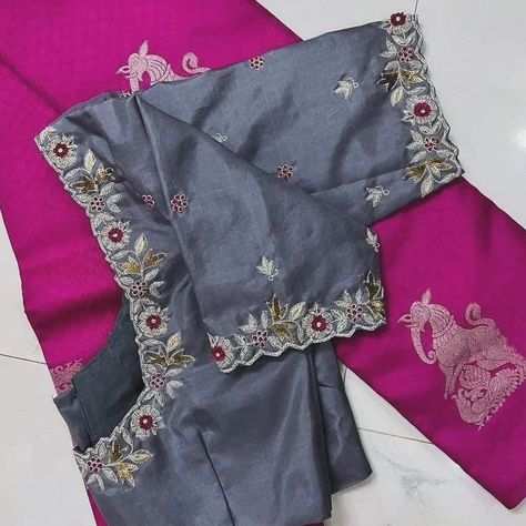 Dm@9640490158 Designer Emblished maggam work customised blouses Fabric: cottonsilk Dispatch: 4 days Price : 1200stitched 1750stitched Colours and sizes can be customised accordingly South Indian Blouse Designs, Netted Blouse Designs, Mirror Work Blouse Design, Bridal Blouses, Cotton Blouse Design, Mangalsutra Design, Latest Blouse Designs Pattern, Latest Model Blouse Designs, Traditional Blouse Designs