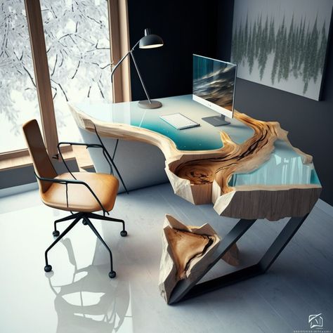 ArtStation - Futuristic office tables, Midnite chronicles Epoxy Resin Office Table, Resin Office Table, Futuristic Table, Futuristic Office, Resin Desk, Epoxy Furniture, Modern Wood Furniture, Office Tables, Office Table Design