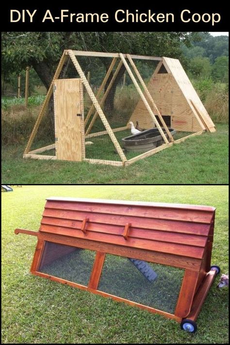 Frame Chicken Coop, Moveable Chicken Coop, Chicken Coop Designs Diy, A Frame Chicken Coop, Walk In Chicken Coop, Duck Farming, Portable Chicken Coop, Chicken Tractors, Diy Chicken Coop Plans