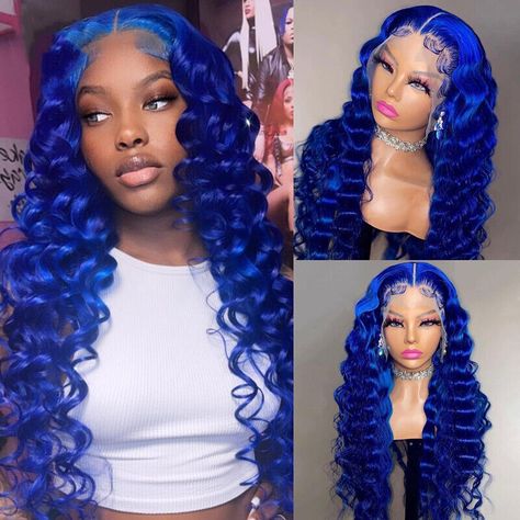 Summer Wigs, Prom 2k23, Gray Stuff, Pretty Wigs, Blue Wigs, Grey Hair Extensions, Wigs Collection, 2023 Hairstyles, Color Wigs