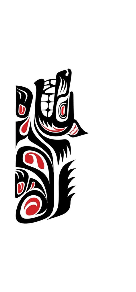 Coast Salish Tattoo, Totem Tattoo Native American, Wolf Totem Tattoo, Haida Wolf, Tatouage Haida, Salish Art, Haida Tattoo, Arte Haida, Native American Animals