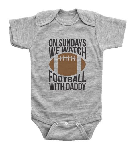 Football Onesie, On Sundays We Watch Football With Daddy, Football Baby Outfit, Newborn Infant Cloth Newborn Football, Sundays Are For Football, Halloween Outfits For Kids, Baby Boy Football, Football Onesie, Halloween Romper, Funny Football, Baby Boy Clothes Newborn