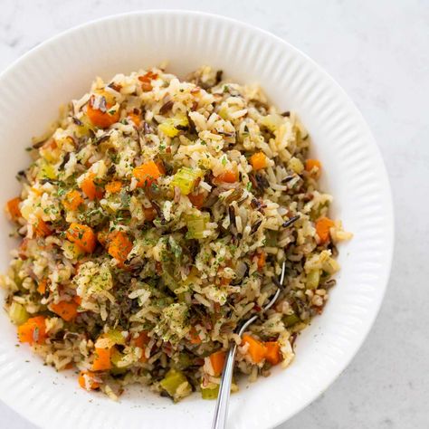 Rice Pilaf Instant Pot, Instant Pot Wild Rice, Glazed Baby Carrots, Rice With Vegetables, Wild Rice Pilaf, Thanksgiving Potluck, Holiday Side Dish, Cranberry Cream Cheese, Potluck Party