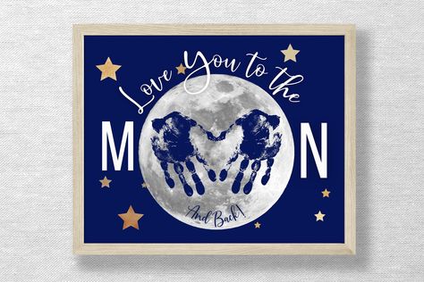 Valentine Handprint, Nicu Crafts, Moon Craft, Class Crafts, Footprint Craft, Infant Room, Moon Crafts, Preschool Craft, Knowledge Quiz