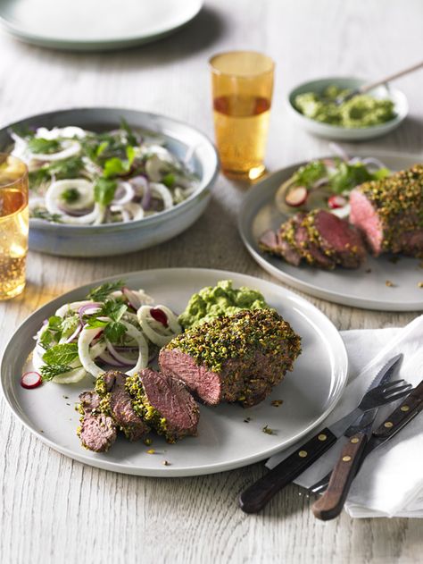 Pistachio Crusted Lamb, Australian Lamb Recipes, Lamb Rump, Lamb Loin, Special Meals, Hotel Ideas, Lamb Dishes, Xmas Dinner, Fennel Salad