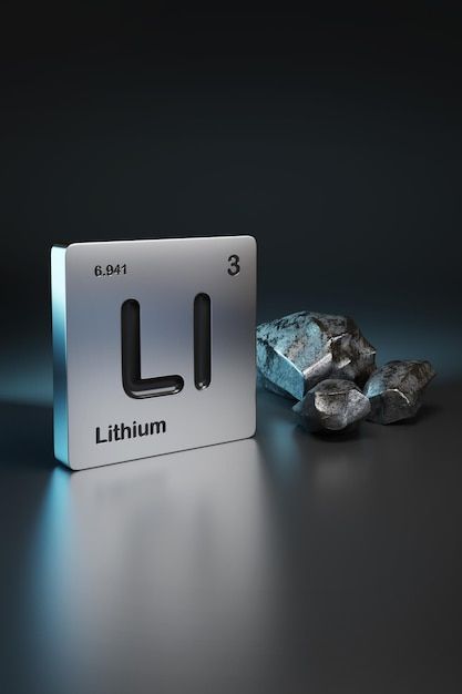 Photo lithium element symbol from the pe... | Premium Photo #Freepik #photo #lithium #lithium-battery #battery #chemical-elements Lithium Element, Chemical Elements, Electric Energy, Element Symbols, Biology Lessons, The Periodic Table, Document Sign, Digital Painting Tutorials, Wallpapers Backgrounds