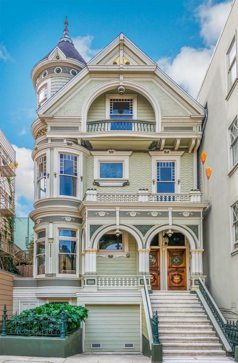 Pierce Street Residence by Bohlin Cywinski Jackson - Dwell San Francisco Victorian, Carved Fireplace, Bright Office, Wood Siding Exterior, Wine Closet, Victorian Style House, Childrens Bathroom, Deck Building, Blue Bottle Coffee