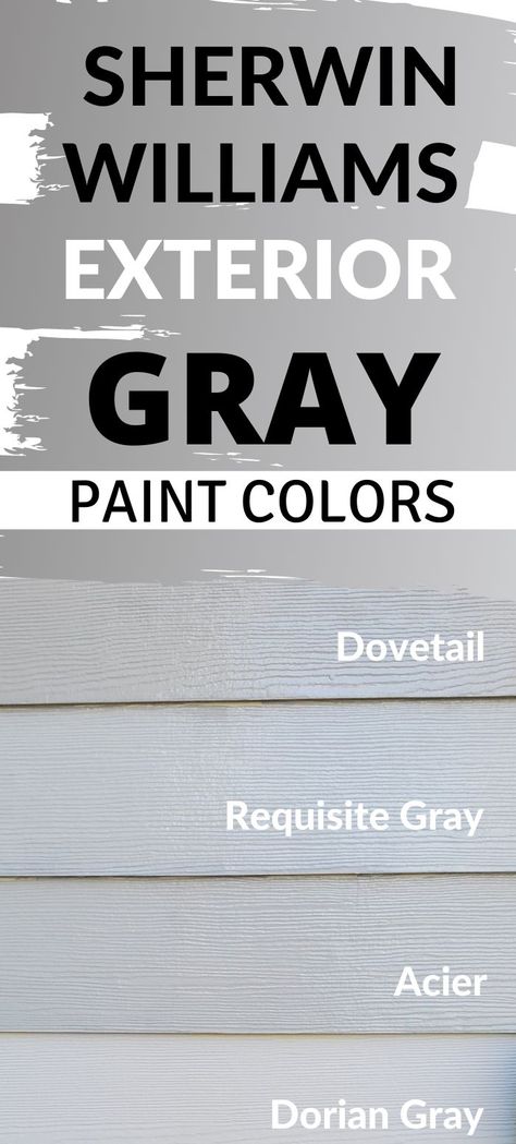 How to choose a greige exterior paint color! Home DIY Projects, Sherwin Williams Gray Colors, Easy Home Updates, Gray Exterior House Colors Gray Paint Outside House, Exterior House Colors Sherwin Williams Gray, Grey On Grey House Exterior, Soft Grey Exterior House Paint, Greige Exterior House Colors Sherwin Williams, Light Grey Outdoor House Paint, Sherwin Williams Grey Exterior Paint, Grey Exterior House Colors Sherwin Williams, Best Exterior Grey Paint Colors