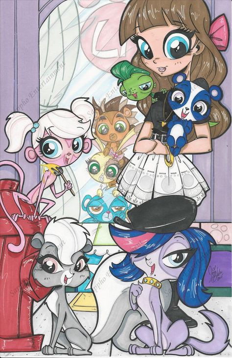 LPS Manga artwork by Saphire Entertainment (an anime company) Lps Illustration, Lps Official Art, Lps Show Fanart, Lps Popular Art, Lps Show, Lps Drawings, Dog Potty Training, Lps Pets, Lps Littlest Pet Shop