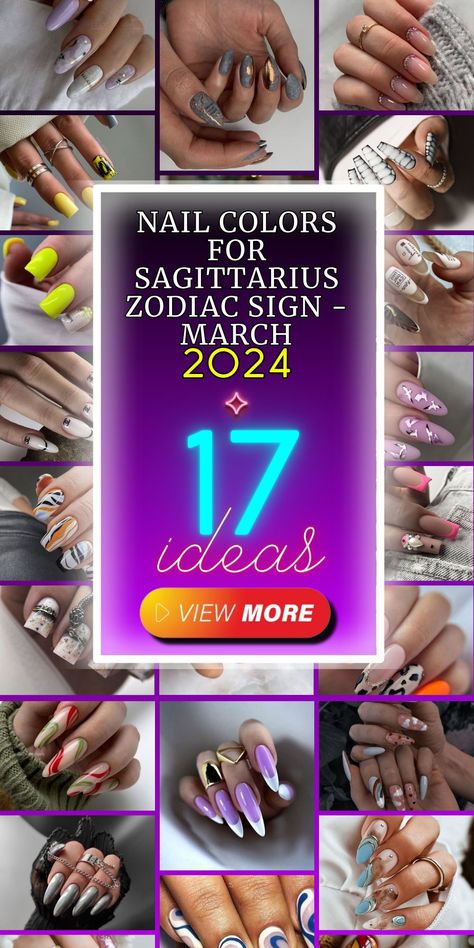 Stay ahead of the nail trends for 2024 with the latest gel nail sets. From gel short to gel almond and gel short square, you can choose the perfect fit for your Sagittarius zodiac sign. With options for square, stiletto, oval, almond, round, and long nails, your birthday nails will be a true reflection of your personality and style. Bold Nail Colors, Gel Nail Sets, Sagittarius Style, Acrylic Nail Trends, Nail Color Palette, Lavender Gradient, Zodiac Nail Designs, Zodiac Magic, Classic Nail Art