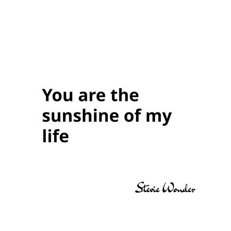 ☀️ "You are the sunshine of my life" - Stevie Wonder ☀️ This quote perfectly captures the warmth and joy that a special person brings into our lives. Whether it's a friend, a partner, or a family member, we all have someone who lights up our world. Let's spread love and gratitude to those who are our sunshine! 🌟 #eclecticerastudio #sunshineofmylife #StevieWonder #spreadlove #gratitude Perfect Partner Quotes, Partner Quotes, Perfect Partner, Stevie Wonder, My Sunshine, Spread Love, You Are My Sunshine, Special Person, The Sunshine