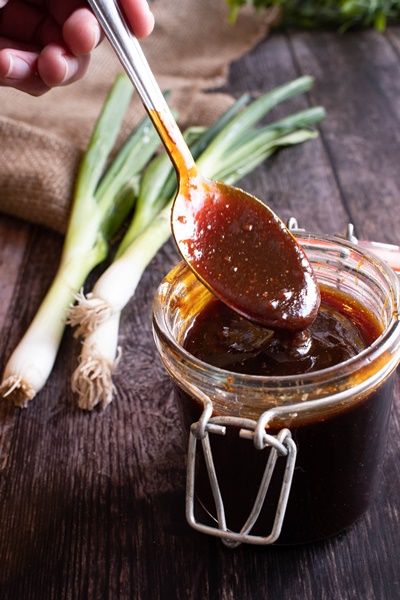 Sweet & Tangy Rhubarb BBQ Sauce [Summer Ideas] - Crosby's Vegan Teriyaki Sauce, Chinese Garlic Sauce, Chinese Brown Sauce, Broccoli With Garlic Sauce, Chinese Sauces, Chinese Sauce, Chinese Garlic, Barbecue Sauce Recipes, Asian Sauce