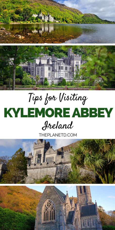 Tips for visiting Kylemore Abbey. Ireland's most lavish castle, Kylemore Abbey is packed full of history and features a beautiful interior, Victorian atmosphere, walled gardens covering six acres and a Gothic church. Step back into time at one of Ireland’s most-loved attractions with this complete travel guide. Travel in the UK. | Blog by the Planet D #Travel #TravelTips #TravelGuide #Wanderlust #BucketList #Ireland #KylemoreAbbey #UK Churches In Ireland, Kylemore Abbey Ireland Interior, Kylemore Abbey Ireland, Travel Ireland Tips, Kylemore Abbey, Walled Gardens, Ireland Road Trip, Travel Ireland, Ireland Travel Guide