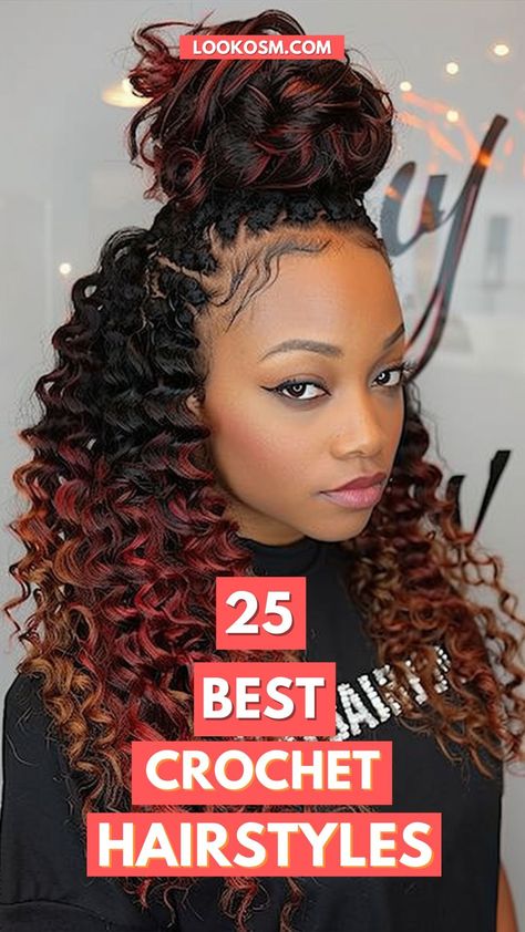 Chic and Crafted: 25 Best Crochet Hairstyles for 2024 Retro Braids Black Women, Up Down Crochet Hairstyles, Cute Crochet Hairstyles Half Up Half Down, Cornrows In Front Crochet In Back, Straight Crochet Hairstyles Black Women, Vacation Crochet Hairstyles, Crotchet Hairstyles Quick, Kima Ripple Deep Crochet Hairstyles, Cornrows With Sew In Weave