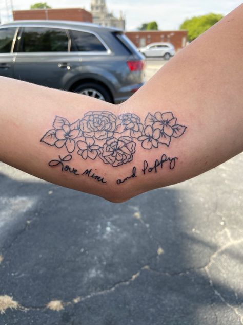 Grandfather Granddaughter Tattoo, Grandparent Handwriting Tattoo, Grandpa Tattoo For Granddaughter, Tattoos To Honor Grandparents, Grandfather Tattoo For Granddaughter, Grandfather And Granddaughter Tattoo, Tattoos For Grandparents Passing, Grandparent Tattoos, Grandparent Tattoo Ideas