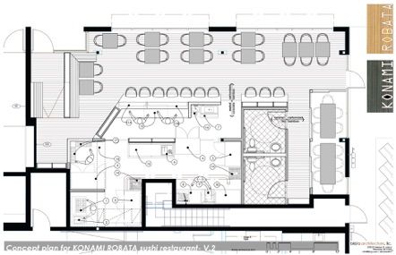 Sushi Kitchen Design, Restaurant Layout Design Floor Plans, Restaurant Layout Plan, Restaurant Layout Design, Restaurant Design Plan, Sushi Bar Design, Japanese Layout, Restaurants Interior, Restaurant Floor Plan