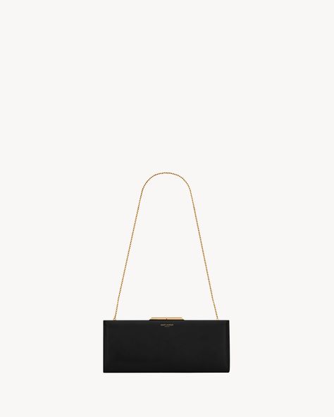 Midnight small clutch in smooth leather | Saint Laurent | YSL.com Ysl Clutch, Handbags Collection, Small Clutch, Evening Handbag, Black Clutch, Clutch Handbag, Lanvin, Smooth Leather, Clutches