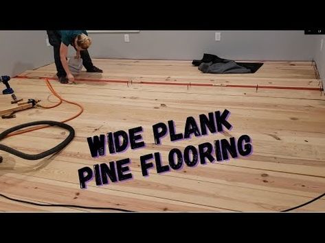 DIY Wide Plank Pine Floors – Cut from Our TREES – Face Nailed - YouTube Diy Pine Floors, Raw Pine Floors, Installing Wood Floors Diy, Wide Plank Pine Flooring, Diy Pine Floors Wide Plank, Popular Nail Designs, Tree Faces, Pine Boards, Wide Plank Flooring