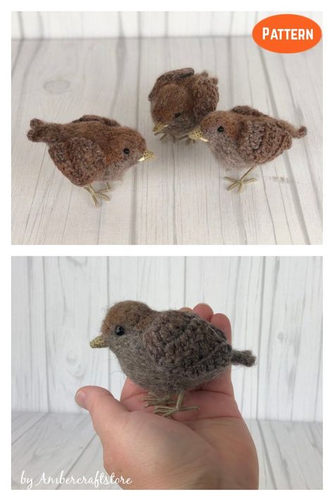 Crochet Bird Patterns Free, Bird Crochet Pattern, Bird Crochet, Crochet Bird, Crochet Bird Patterns, Felted Crochet, Sparrow Bird, Crochet Birds, Crochet Animals Free Patterns