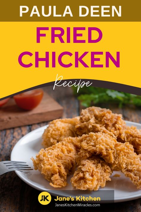 Fried chicken on a wooden table Fried Chicken Recipe Deep Fryer, Paula Deen Fried Chicken, Fry Chicken Recipes, Chicken In Buttermilk, Best Fried Chicken Recipe, Country Fried Chicken, Deep Fried Chicken, Fried Chicken Dinner, Paula Deen Recipes