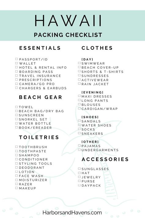 Hawaii Vacation Packing Outfit Ideas, Hawaiian Vacation Packing List, Shoes For Hawaii Vacation, Maui Hawaii Outfits What To Wear, 3 Weeks Packing List Summer, Hawaii Packing List For Men, How To Dress In Hawaii Ideas, Tropical Trip Packing List, Packing List For Island Vacation