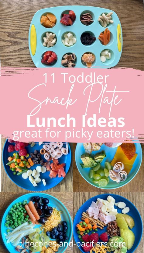 11 Toddler Snack Plate Ideas - Pinecones & Pacifiers Picky Plate Meal Ideas, Toddler Snack Plate, Bring A Plate Ideas, Snack Plate Lunch, Picky Toddler Food Ideas, Snack Plate Ideas, Snack Ideas For Toddlers, Toddler Snack Ideas, Toddler Lunch Ideas