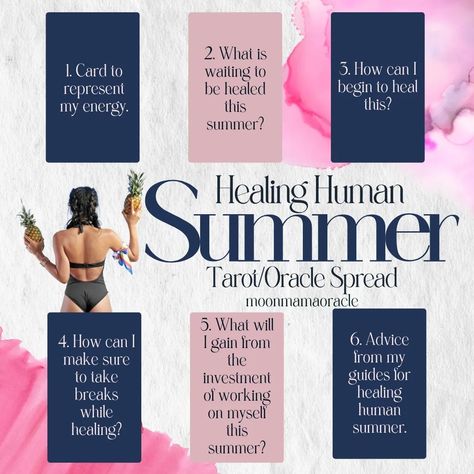 Summer Solstice Oracle Spread, Summer Tarot Spread, Healing Tarot Spread, Tarot Questions, Tarot Time, Summer Equinox, Divination Magic, Tarot Card Layouts, Oracle Card Spreads