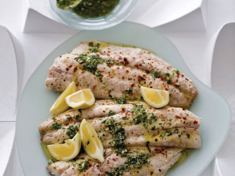 Redfish On The Half Shell, Redfish Recipes, Parsley Oil, Roast Fish, Elegant Presentation, Stuffed Shells Recipe, Fish Recipes Healthy, Striped Bass, Recipe Simple